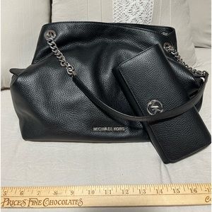 Michael Kors silver and black purse